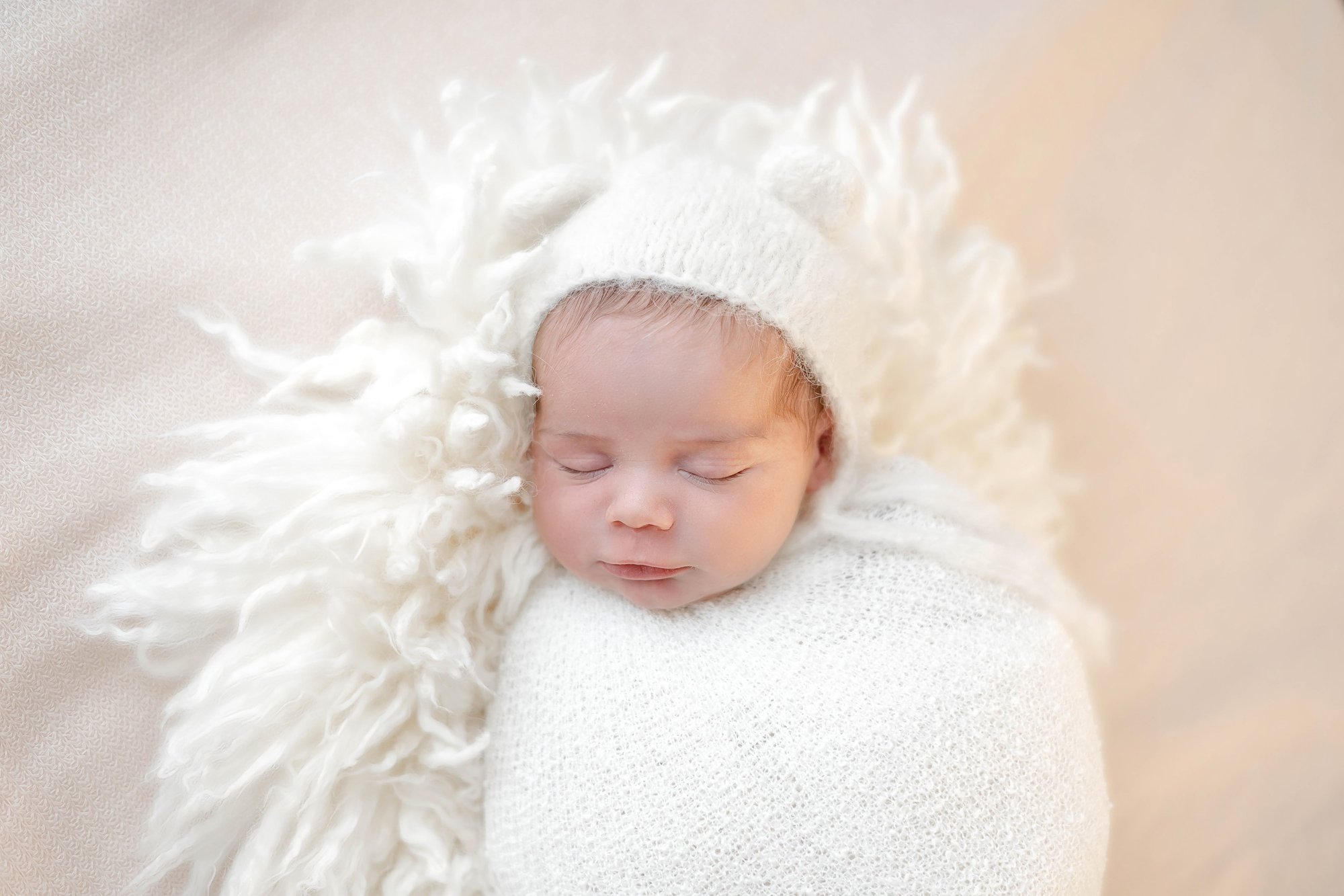 Newborn baby portrait in soft neutral tones — San Francisco Bay Area newborn photographer